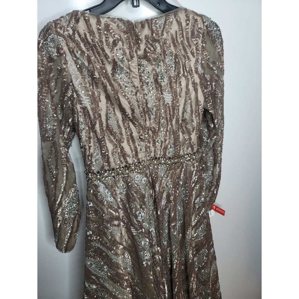 NWT MAC DUGGAL Embroidered & Embellished Long Sleeve Tulle Ballgown SZ 2 - Picture 10 of 13